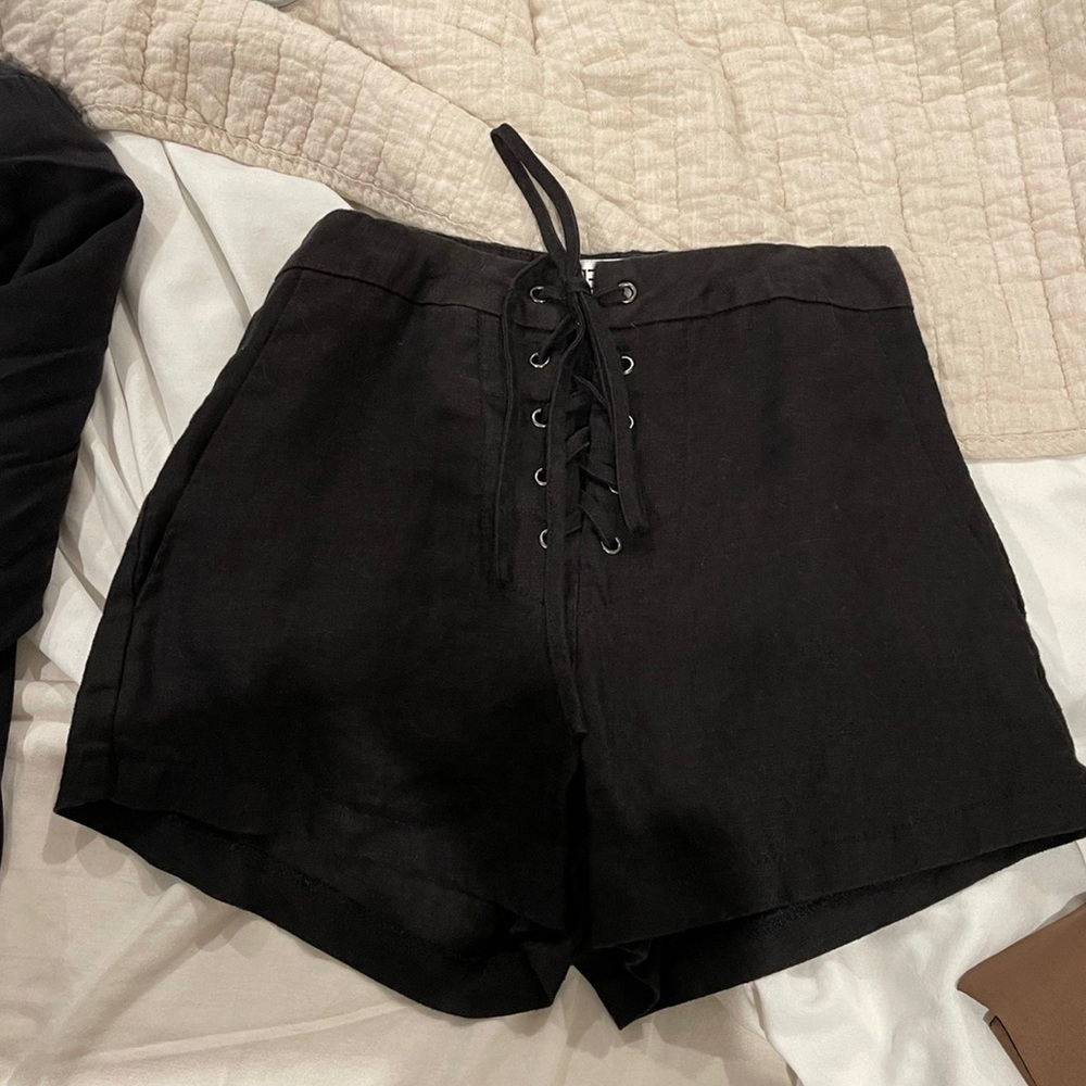 Black Linen Seek the Label Linen Shorts